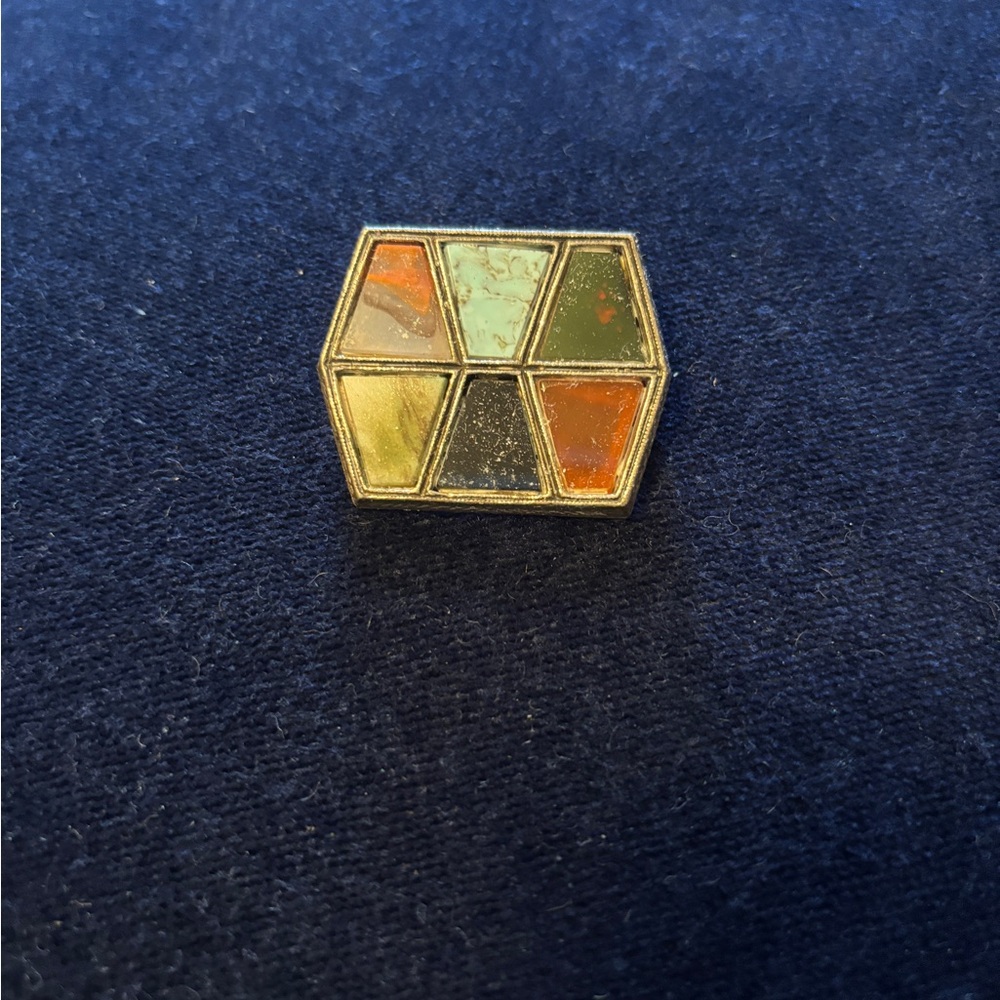 Geometric Multicolor Brooch - Picture 2 of 4